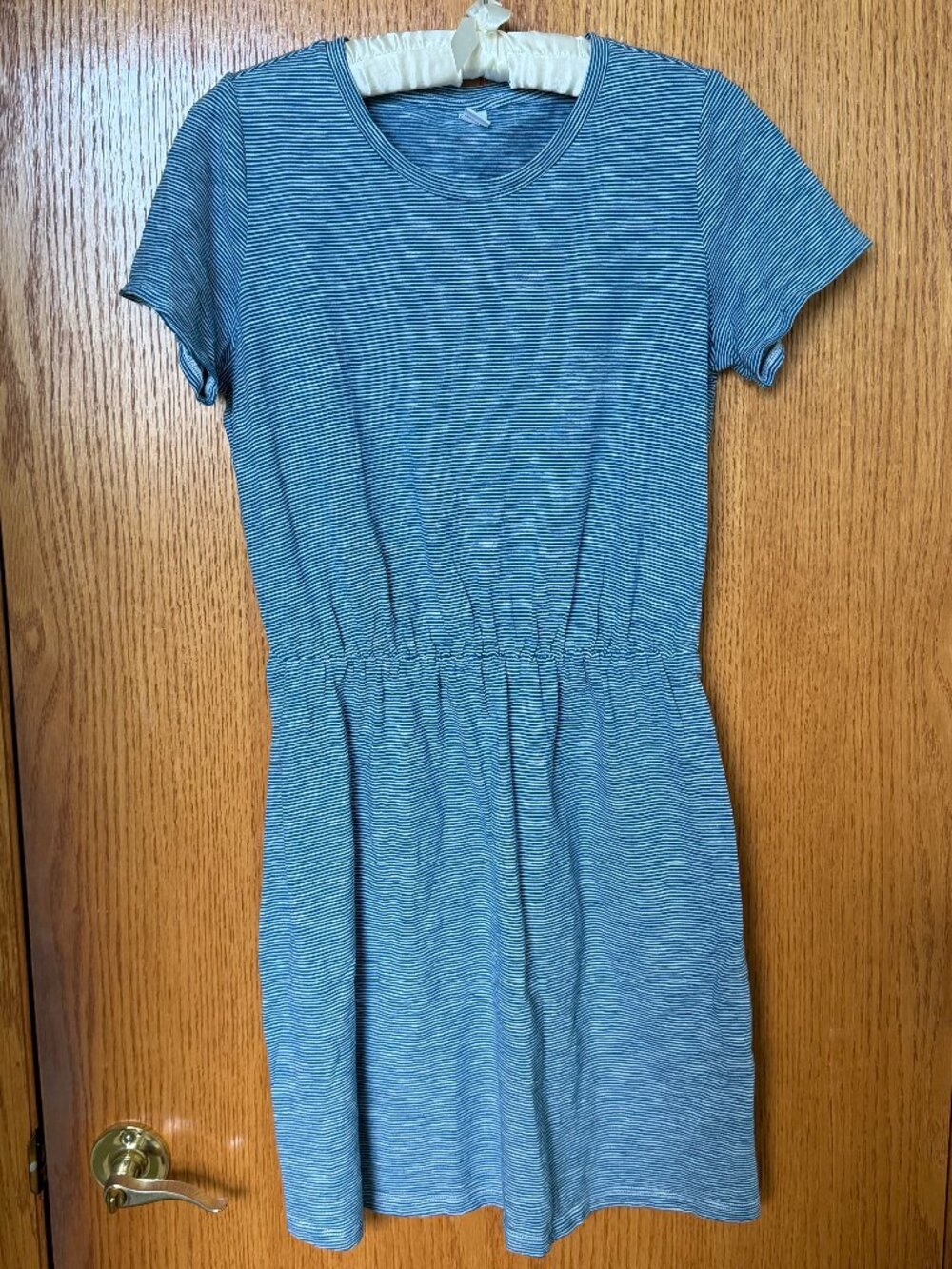 Striped T Shirt Dress Blue White Size Medium